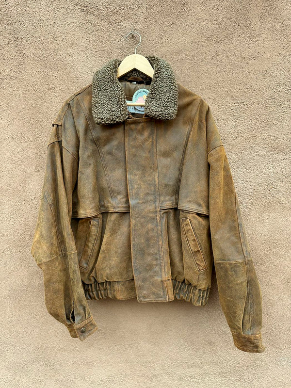 Joshua Ross Winter Bomber Leather Jacket, XL