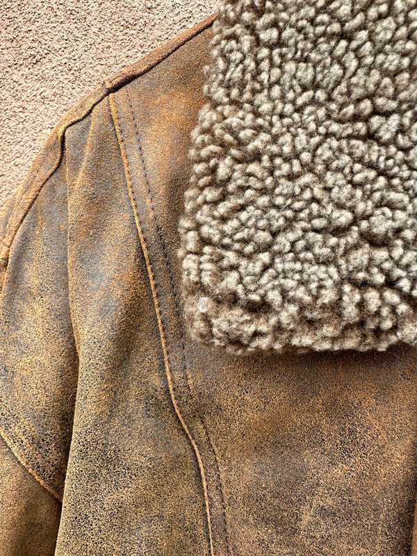 Joshua Ross Winter Bomber Leather Jacket, XL