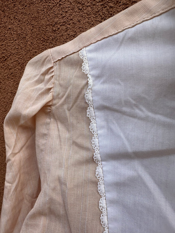 1970's Cowgirl Bib Blouse with Lace by Panhandle Slim