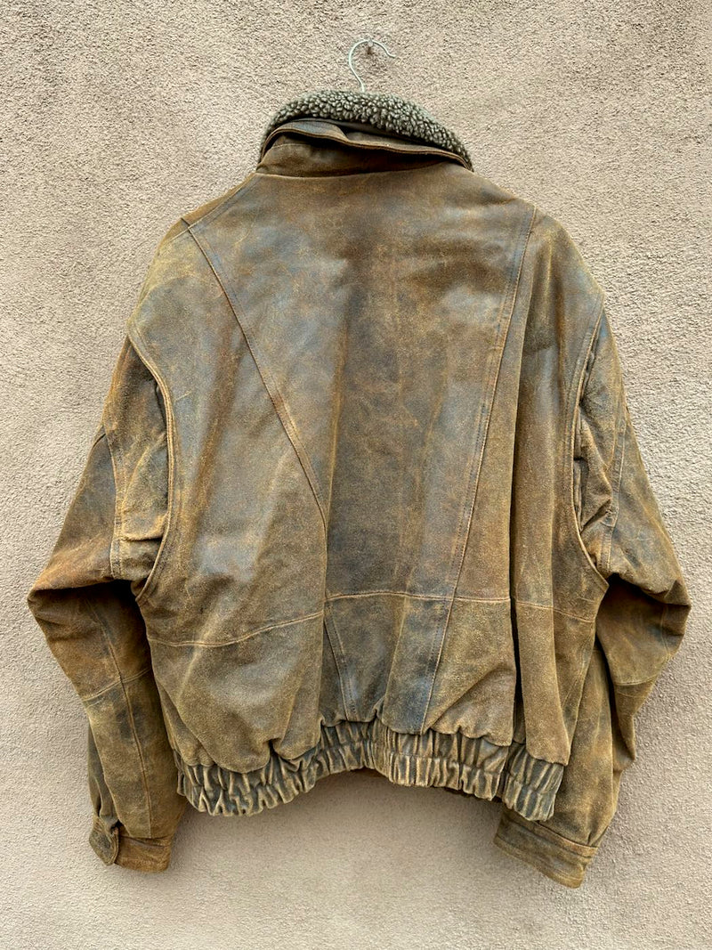 Joshua Ross Winter Bomber Leather Jacket, XL