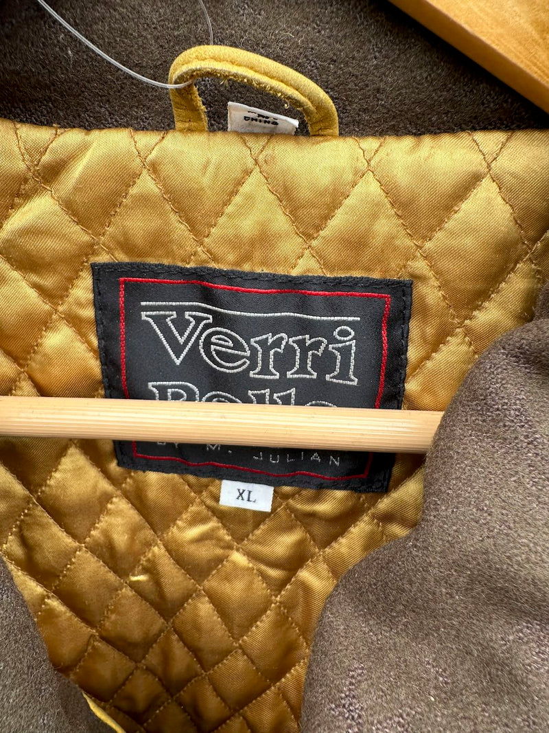 Yellow Leather Men's Jacket Verri Pelle, XL