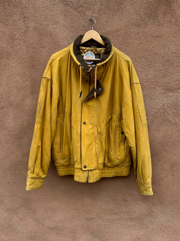 Yellow Leather Men's Jacket Verri Pelle, XL