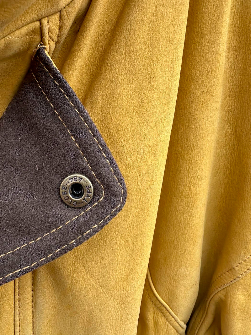 Yellow Leather Men's Jacket Verri Pelle, XL