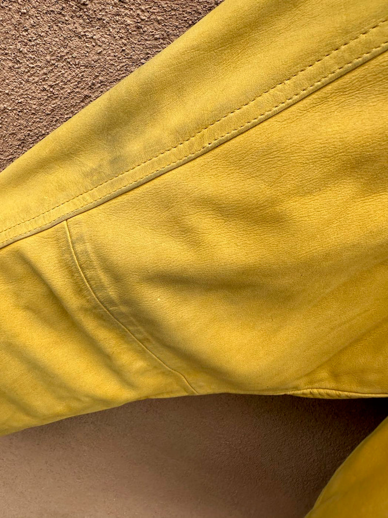 Yellow Leather Men's Jacket Verri Pelle, XL