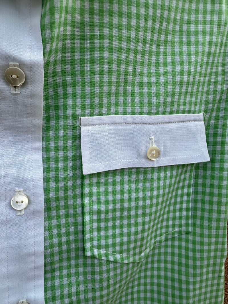 Ah! Austin Hill Green 1950's Gingham Blouse