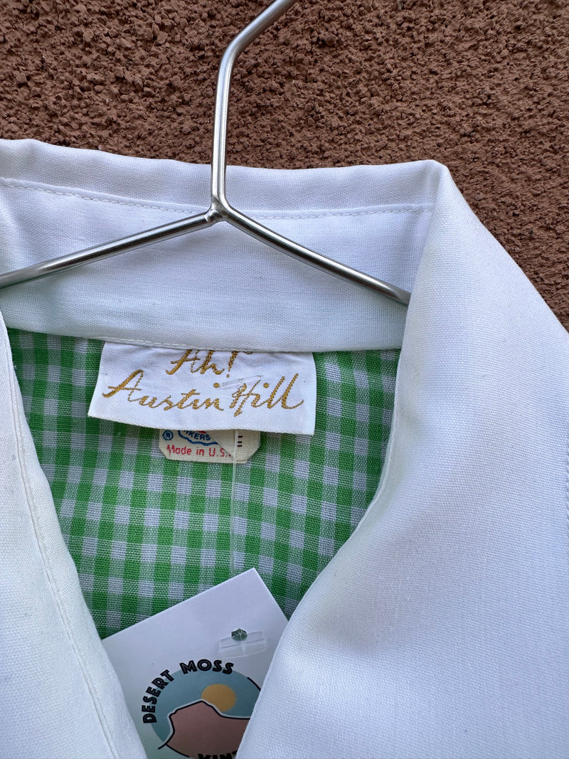 Ah! Austin Hill Green 1950's Gingham Blouse