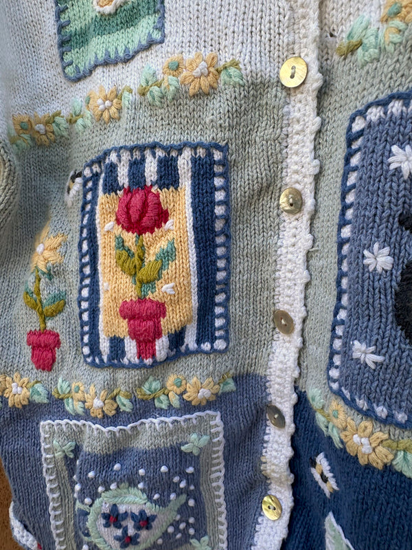 Cottage Chic Short Sleeve Cotton Cardigan by Tiara