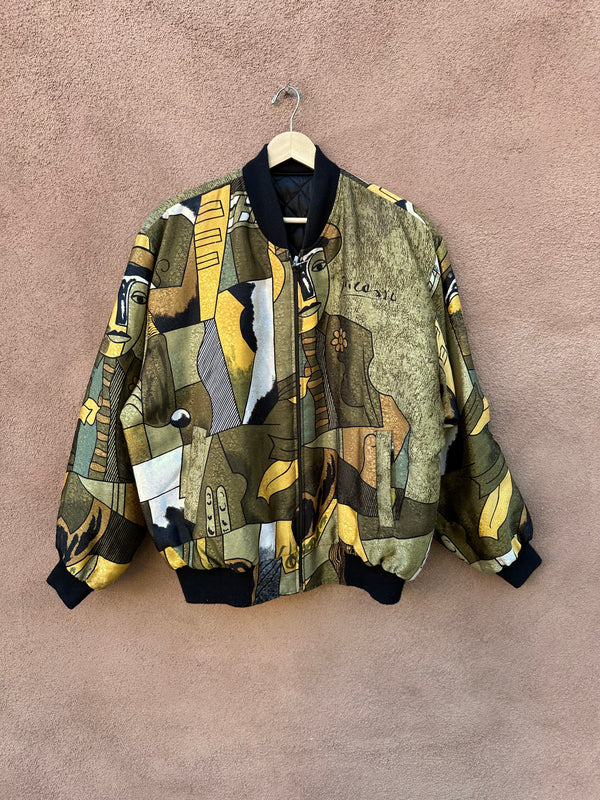 Reversible Picasso Silk Bomber