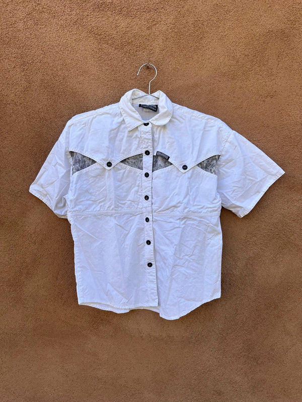 White & Gray Roughrider Cowgirl Top
