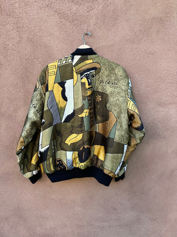 Reversible Picasso Silk Bomber