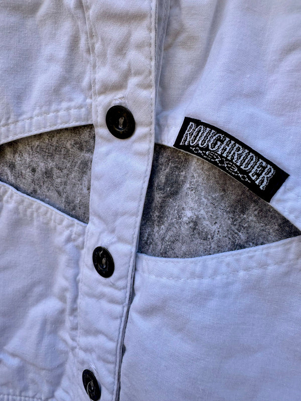 White & Gray Roughrider Cowgirl Top