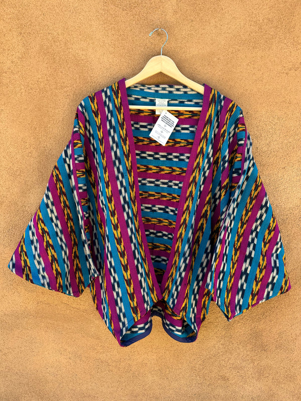 Colorful Cotton Textile Jacket with Dolman Sleeves