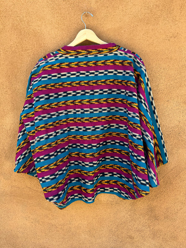 Colorful Cotton Textile Jacket with Dolman Sleeves