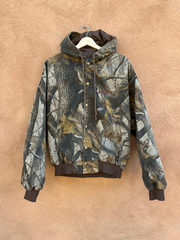 Early 90's Swingster Camo Hooded Jacket, Made in USA, Med