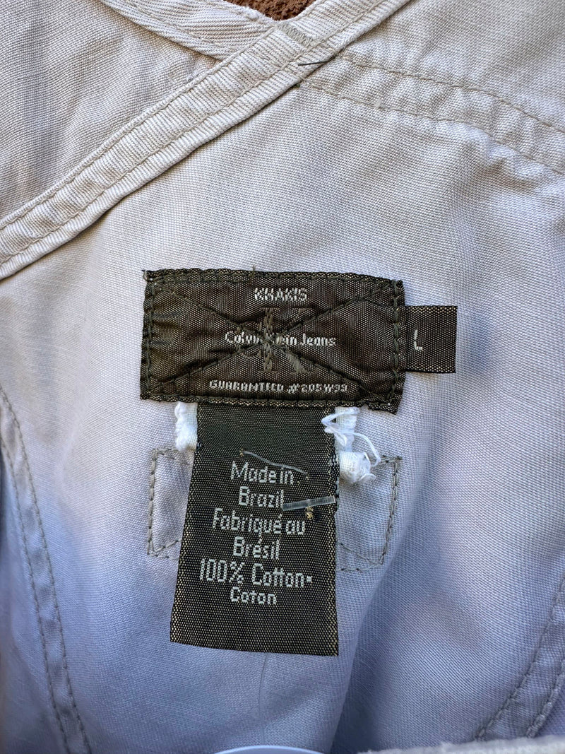 Calvin Klein Khaki Overalls, as is