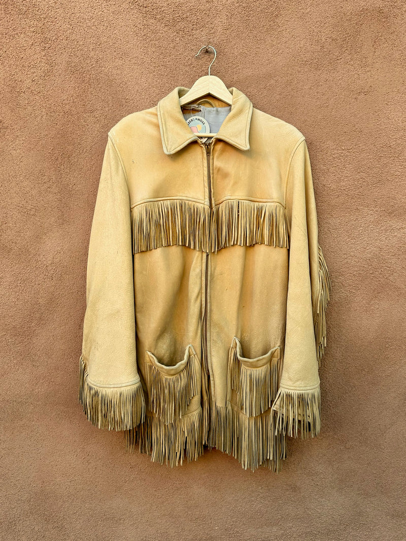 Genuine Native Deerskin 1940's Fringe Jacket with Conmar Zippers