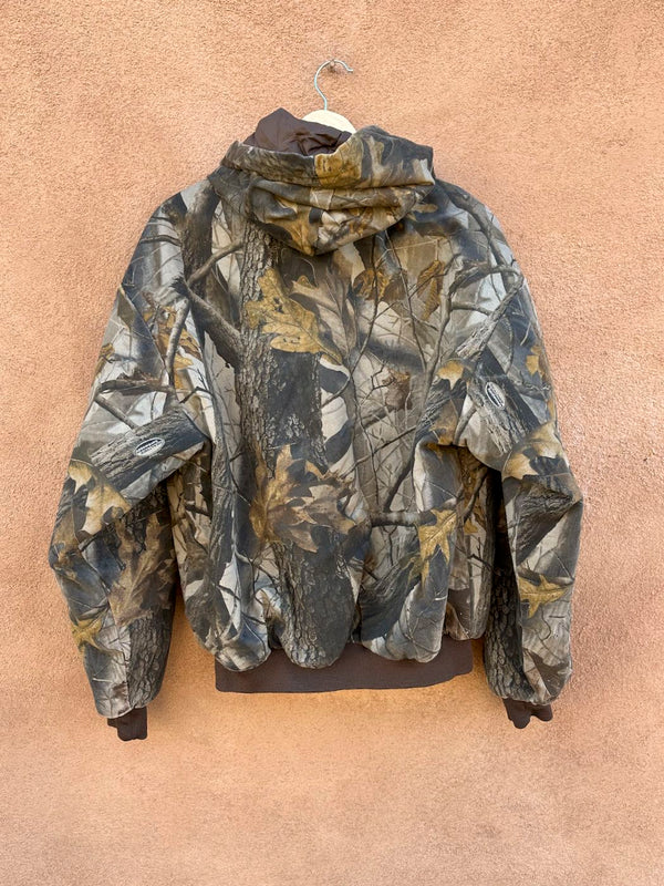 Early 90's Swingster Camo Hooded Jacket, Made in USA, Med