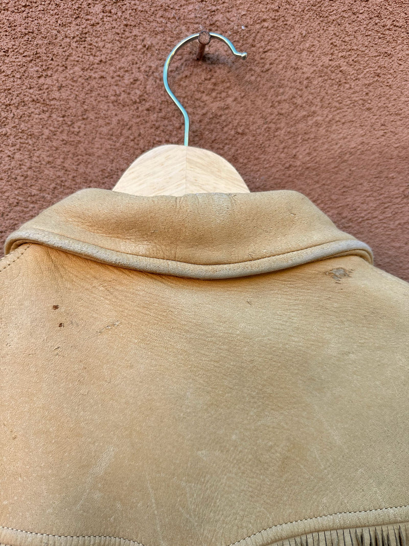 Genuine Native Deerskin 1940's Fringe Jacket with Conmar Zippers