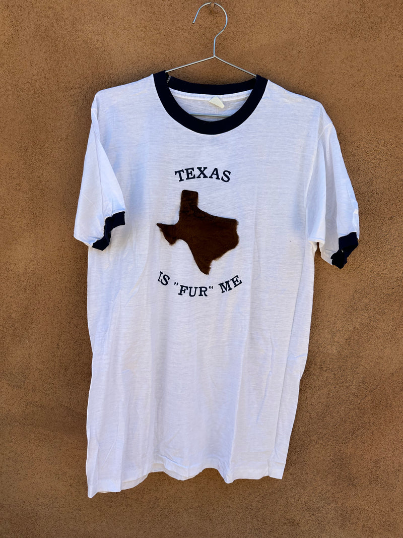 1970's Blue Ringer Texas is Fur Me T-shirt - Large