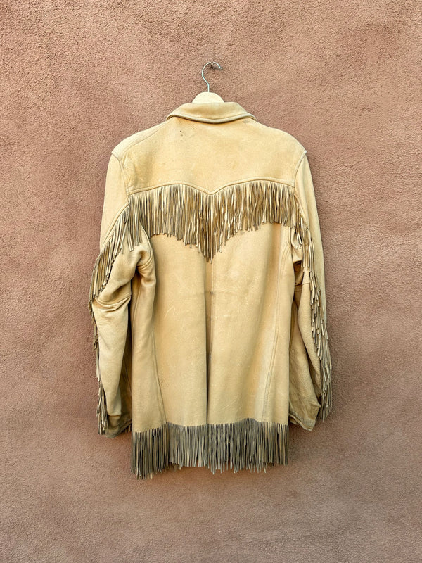 Genuine Native Deerskin 1940's Fringe Jacket with Conmar Zippers
