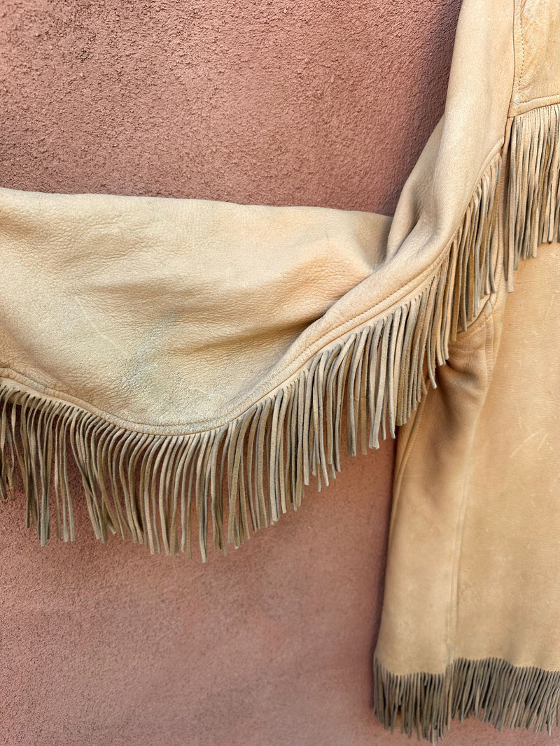 Genuine Native Deerskin 1940's Fringe Jacket with Conmar Zippers
