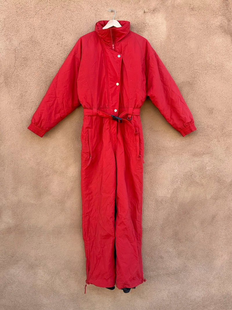 Red Sportcaster Ski Suit, Belted, Medium