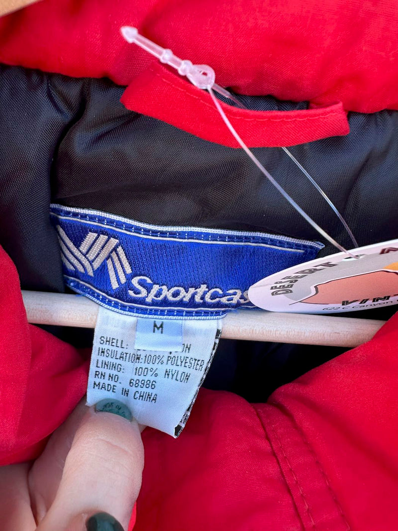 Red Sportcaster Ski Suit, Belted, Medium