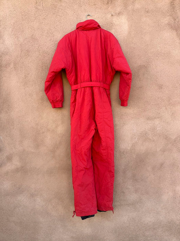 Red Sportcaster Ski Suit, Belted, Medium