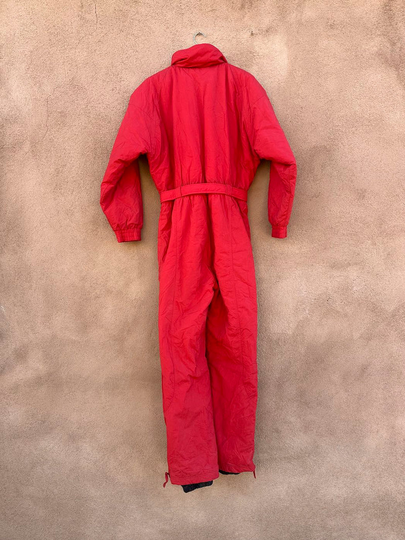 Red Sportcaster Ski Suit, Belted, Medium