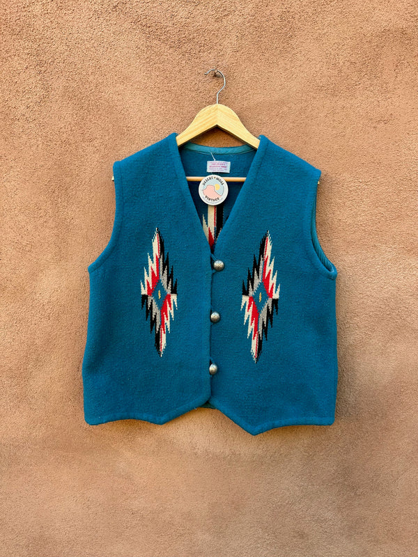 Blue Trujillo's Weaving Shop Chimayo Wool Vest