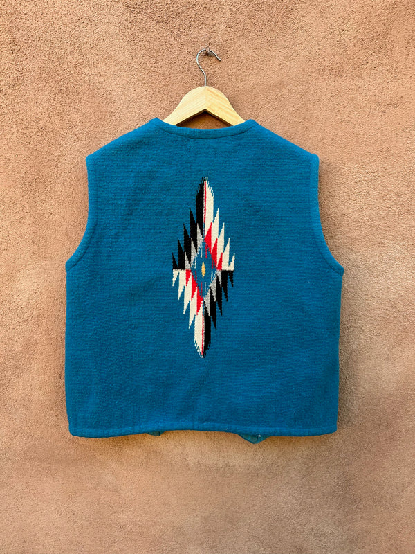 Blue Trujillo's Weaving Shop Chimayo Wool Vest