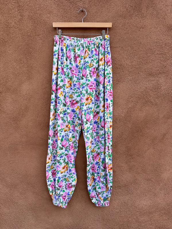 Baggy Floral Trousers - Handmade