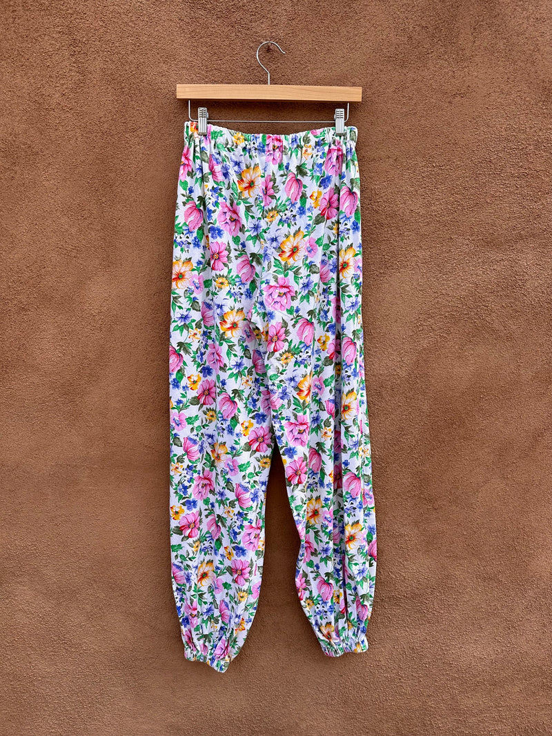Baggy Floral Trousers - Handmade