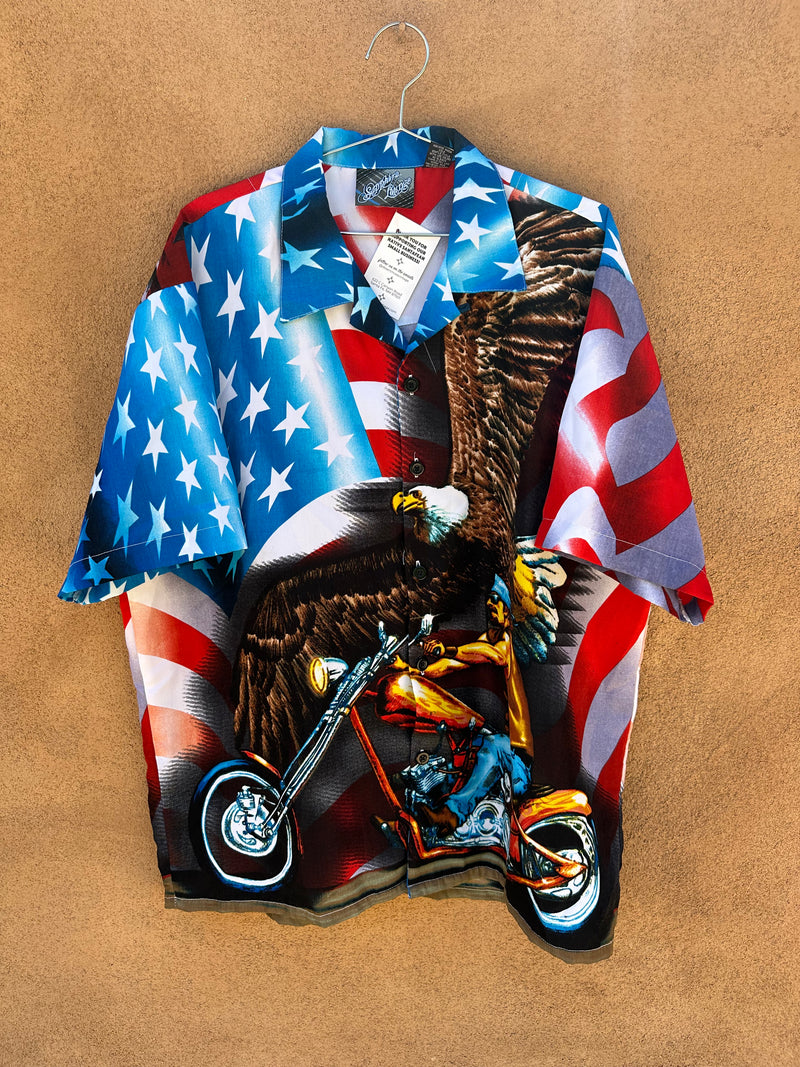 American Biker All Around Print Short Sleeve Shirt - XL