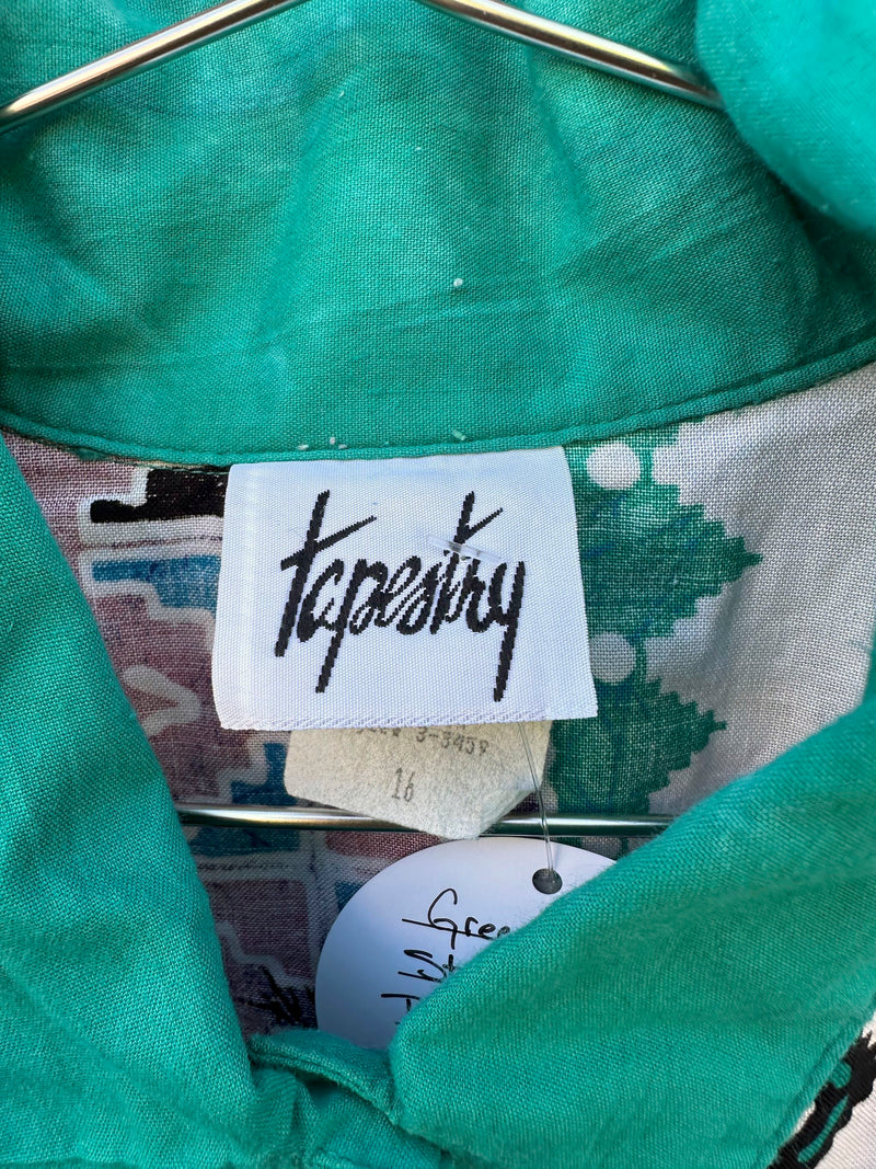 Green Southwest Style Dress by Tapestry, as is