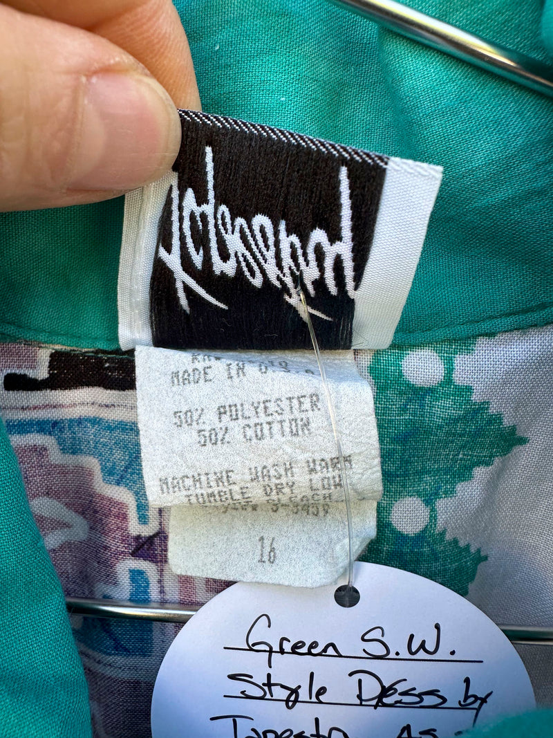 Green Southwest Style Dress by Tapestry, as is