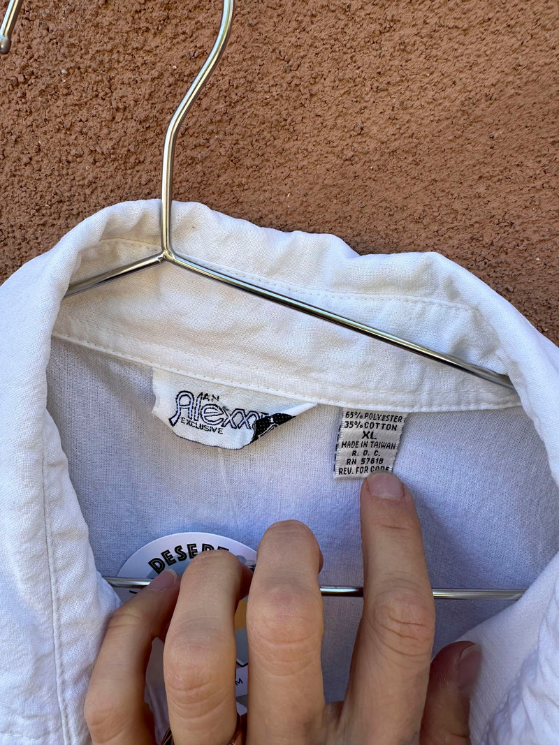 White 1980's Grandpa Shirt