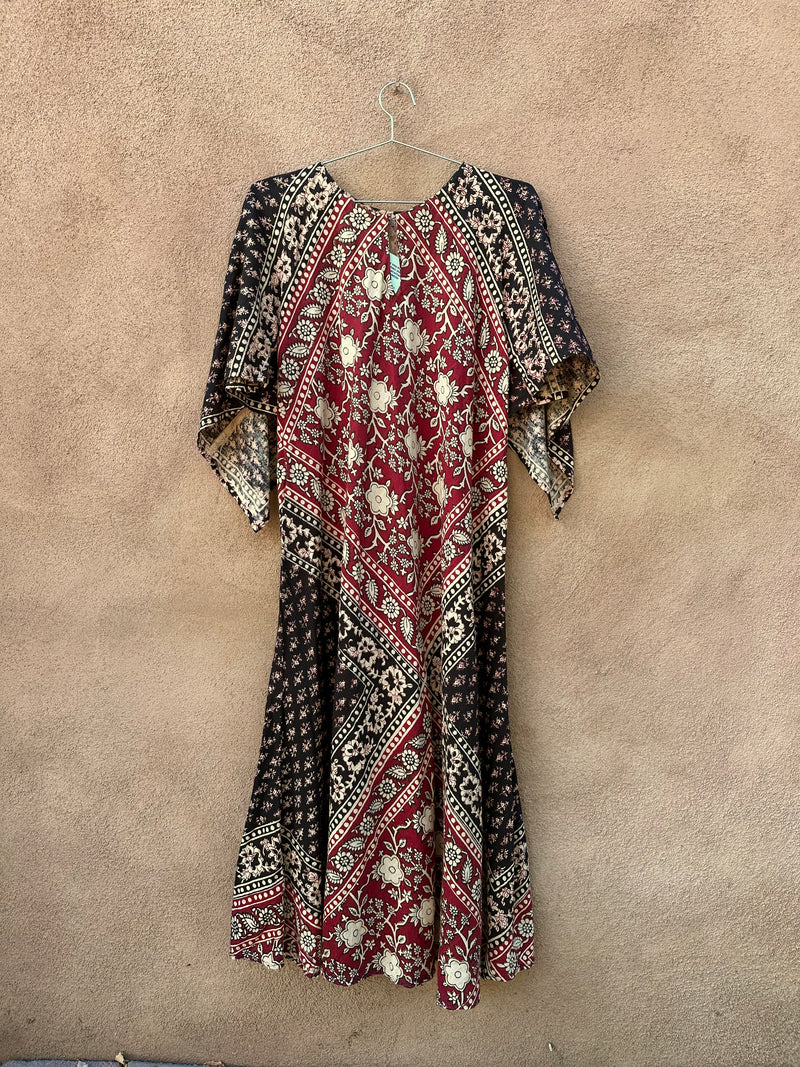 1970's Indian Cotton Caftan "Hippie" Style