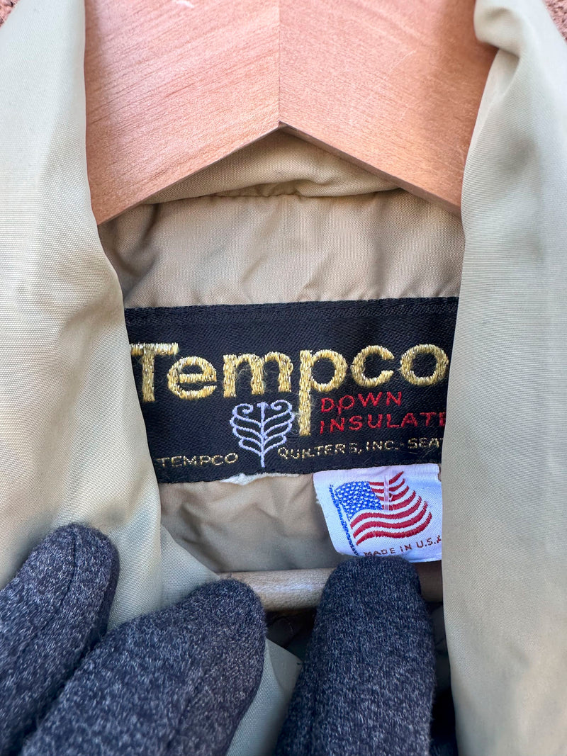 1970's Tan Tempco Down Insulated Puffer Vest