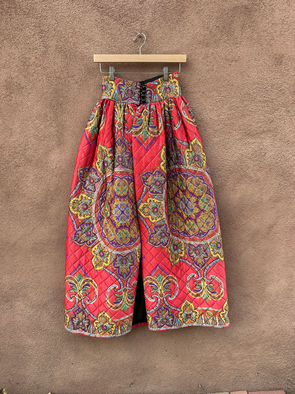 Persian Paisley Quilted Skirt - Satin Lined