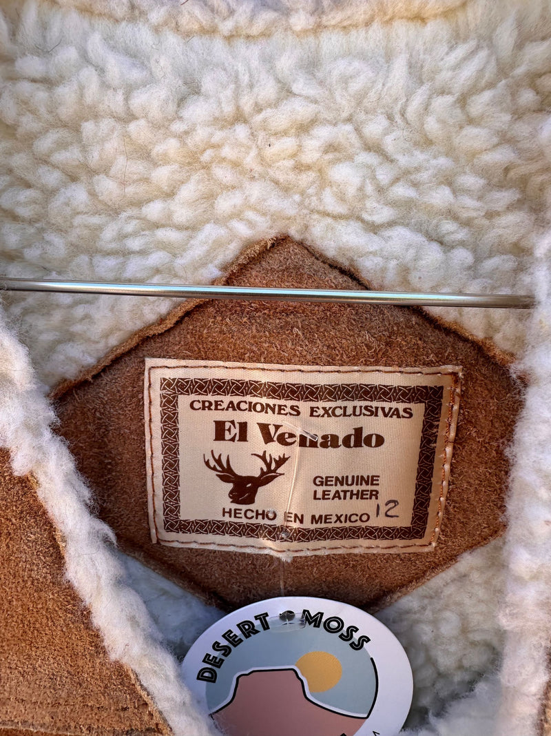 Kid's Suede Vest with Faux Shearling - El Venado