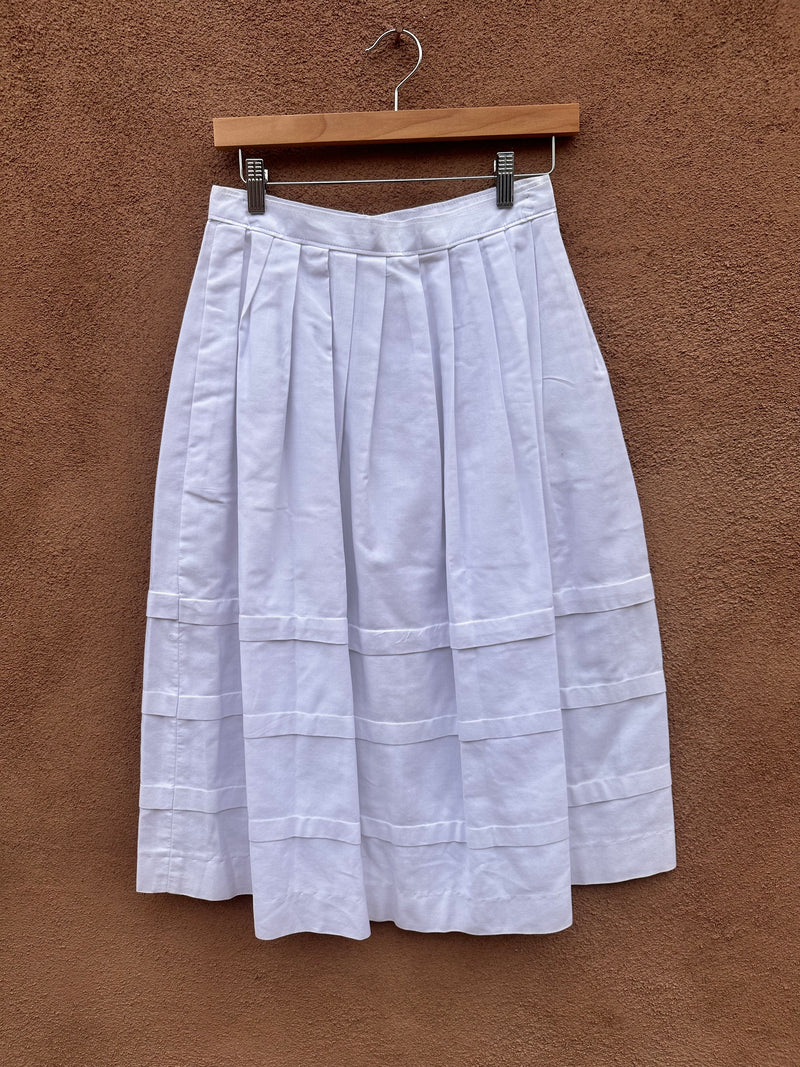 Simple White Pleated Skirt