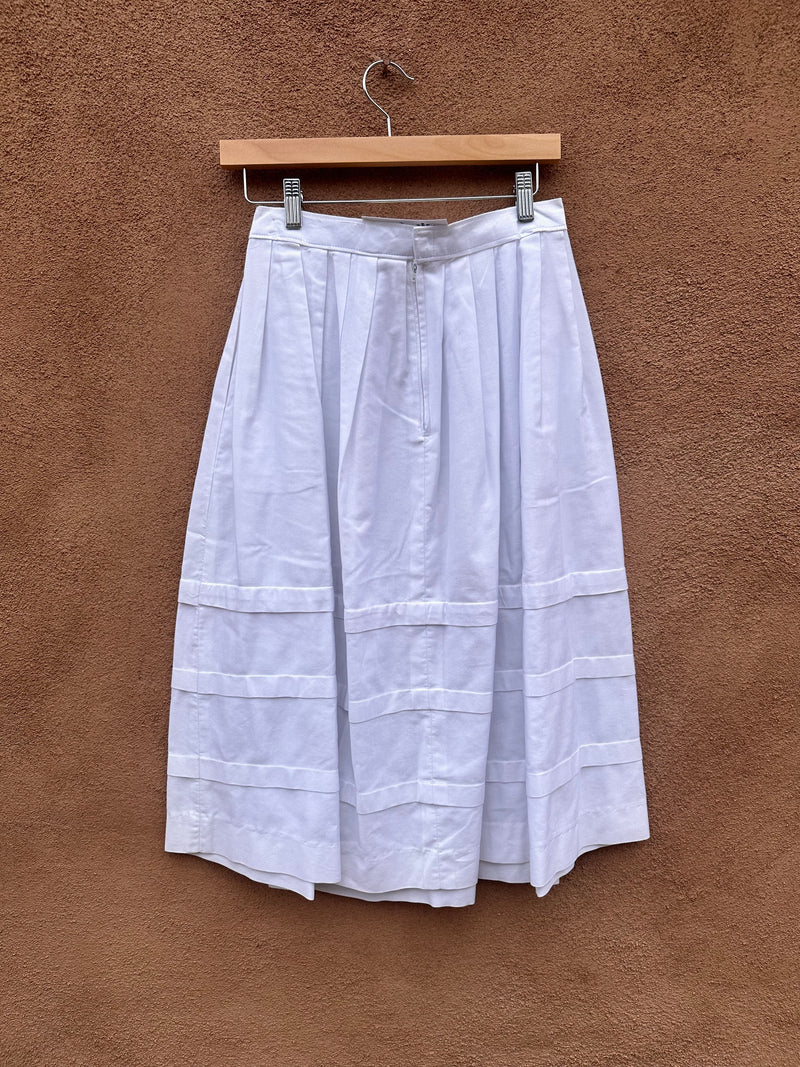 Simple White Pleated Skirt