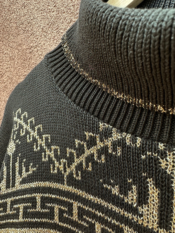 Pierre Cardin Black Sweater with Gold Metallic