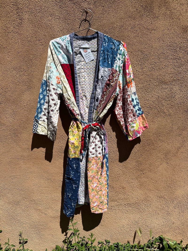 Quilted Cotton Robe with Pockets