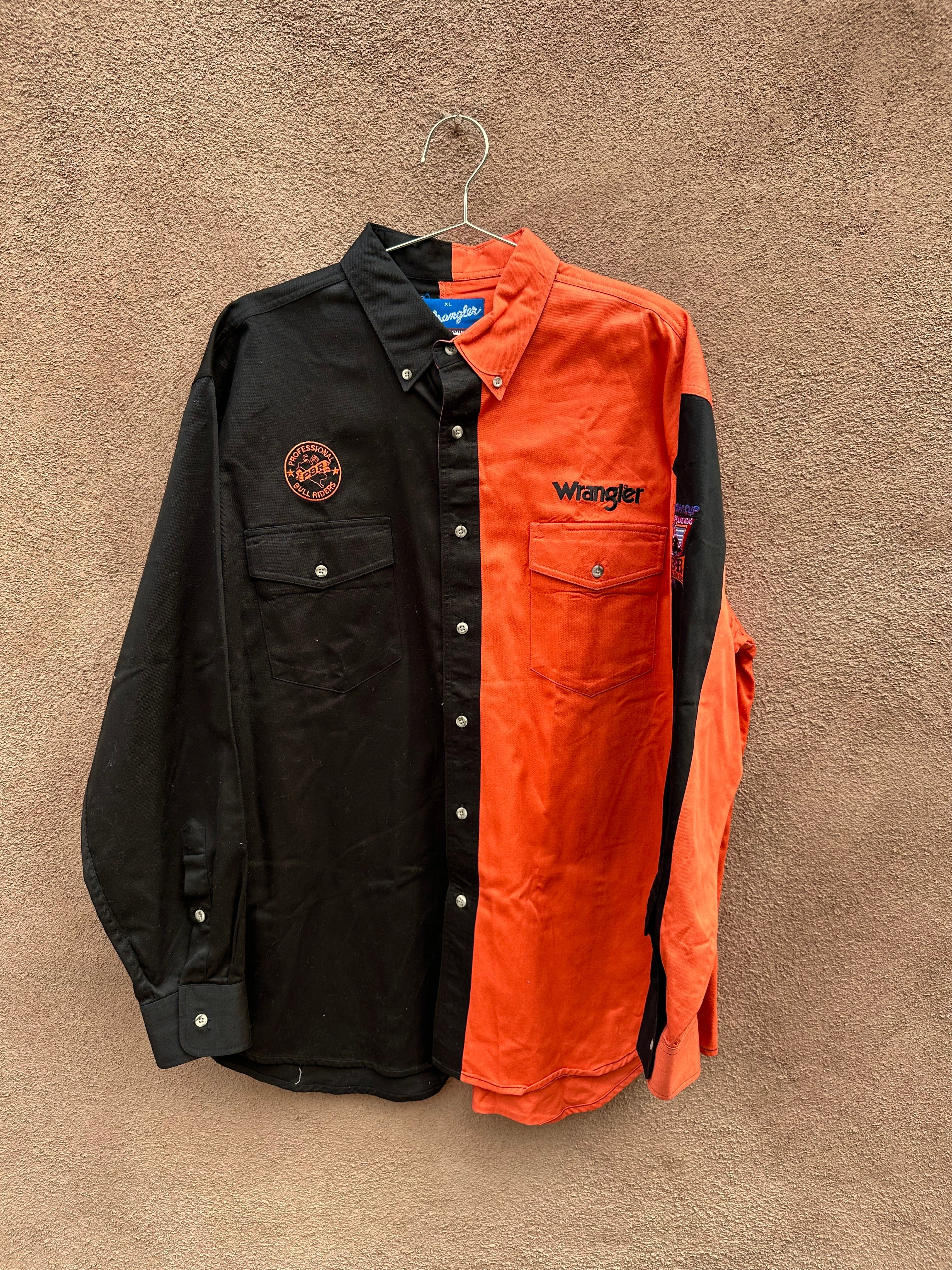 Vintage Wrangler Pro Bull Riders Black/Orange Button Up Shirt – DESERT ...