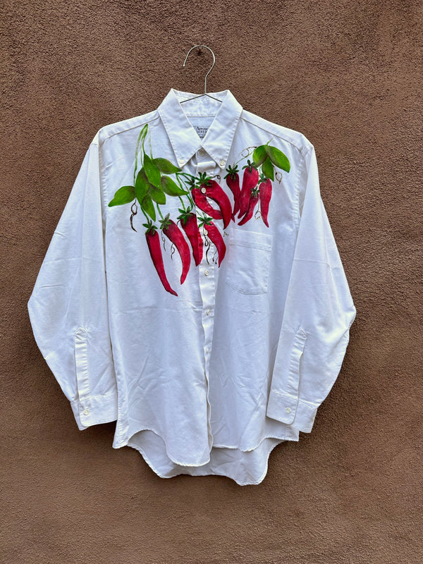 Hand Painted Red Chile Glitter Shirt