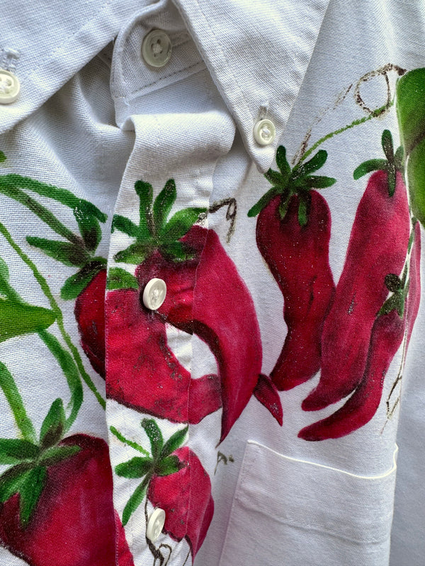 Hand Painted Red Chile Glitter Shirt