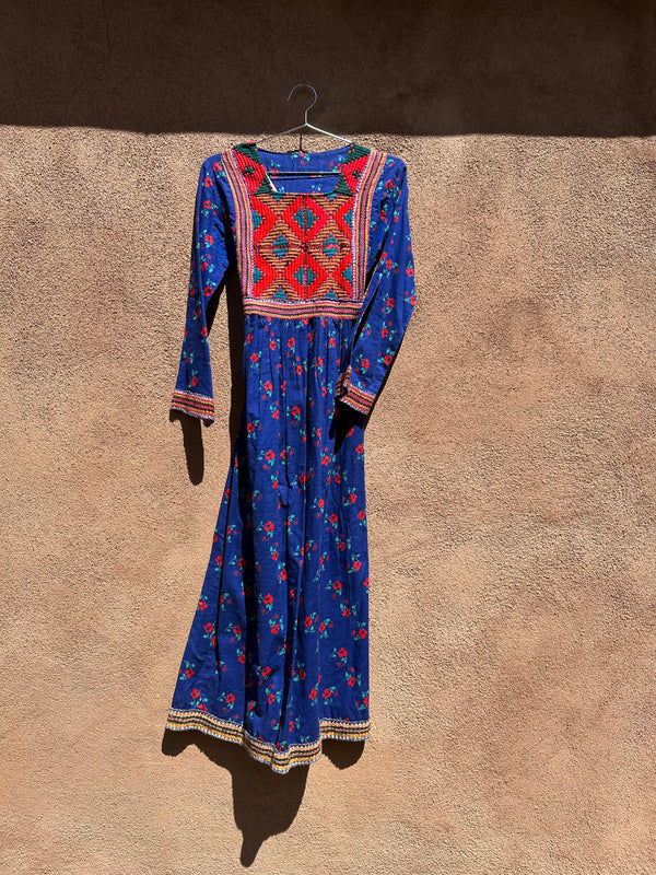 Long Sleeve Mexican Dress with Detailed Embroidery - as is