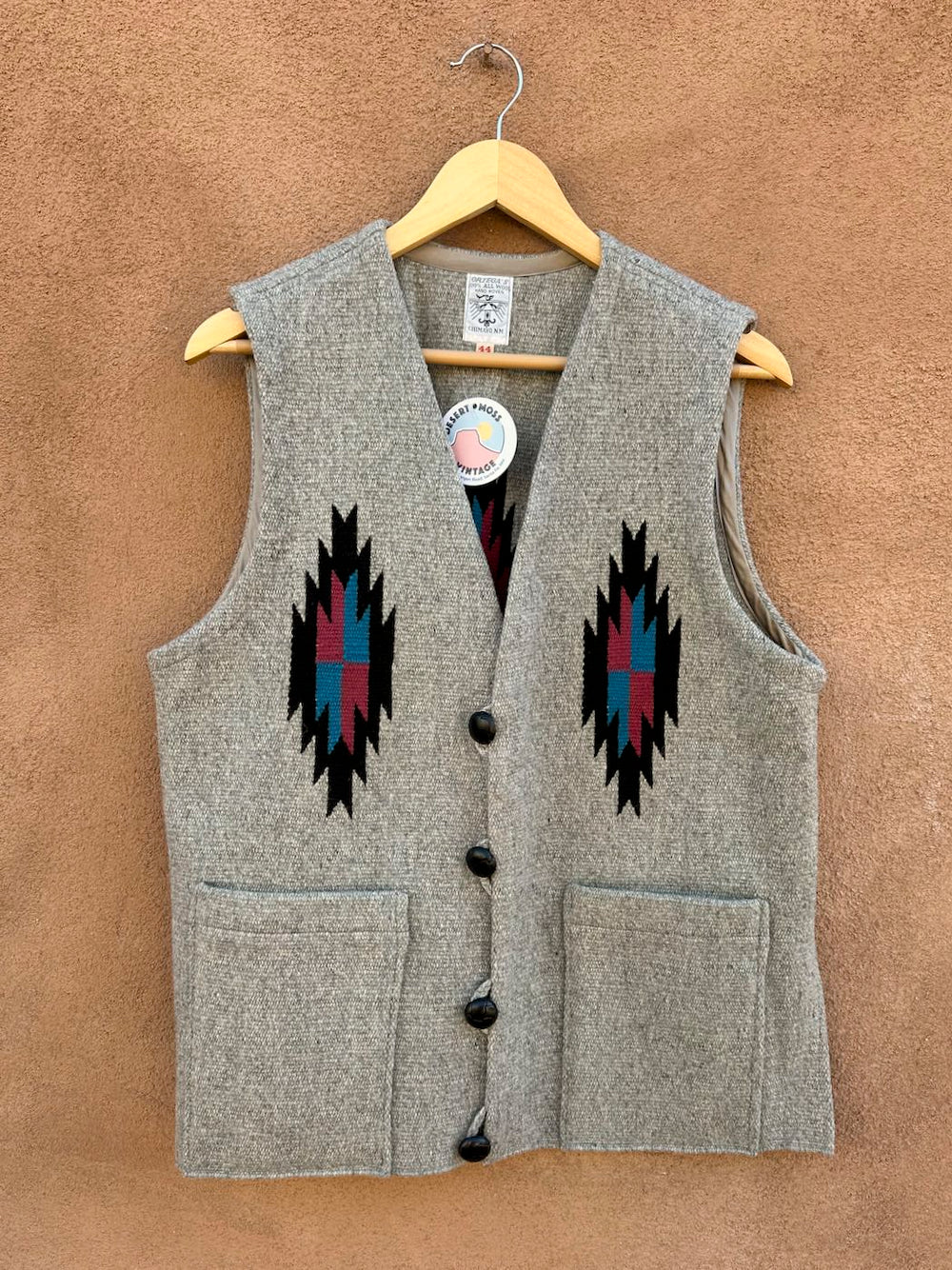 Vintage 1980's Ortegas Chimayo Vest, Gray, Size 44 – DESERT MOSS